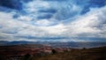 Dark Sky and cloud. Rain coming on Mountain. Royalty Free Stock Photo