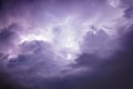 Dark sky and cloud storm with lightning. Royalty Free Stock Photo