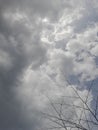 Dark sky with clouds during the day on Lombok island, Indonesia Royalty Free Stock Photo