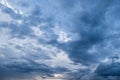 Dark sky cloudy background over the rice fields in countryside landscape of Thailand.