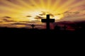 dark sky concept.Jesus Christ cross. Easter, Good Friday concept. Royalty Free Stock Photo