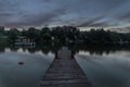 Dark Sky and Dock on a lake