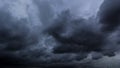 The dark sky with heavy clouds converging and a violent storm before the rain.Bad or moody weather sky and environment. carbon Royalty Free Stock Photo