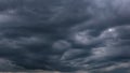 The dark sky with heavy clouds converging and a violent storm before the rain.Bad or moody weather sky and environment. carbon