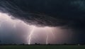 dark sky with heavy clouds and lightning during a thunderstorm Royalty Free Stock Photo