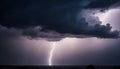 dark sky with heavy clouds and lightning during a thunderstorm Royalty Free Stock Photo