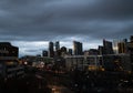 Dark skyline photo of Denver, Colorado Royalty Free Stock Photo