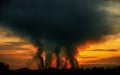 Smoke frome chimney in factory. Air pollution Royalty Free Stock Photo