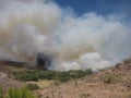 Dark Smoke from a Small Wildfire Near Apache Junction, Arizona