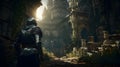 Dark Souls action RPG challenging exploration Hyper-reali three generative AI