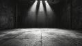 A dark space becomes immersive as white light beams create a dynamic display