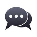 Dark Speech Bubbles with Three Dots Representing Conversation or Waiting Message Royalty Free Stock Photo