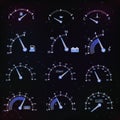 Dark speedometer interface set