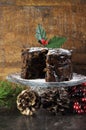 Dark spicy rich Christmas fruit cake Royalty Free Stock Photo