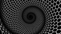 Dark spiral in hexagonal shaped texture for background or wallpaper