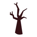 Dark spooky tree silhouette. Vector Royalty Free Stock Photo