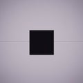 Dark square centered on a light gray background. Thin horizontal line bisects the imag Royalty Free Stock Photo