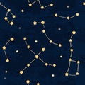 Dark starry night sky seamless pattern. Royalty Free Stock Photo