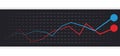 Dark statistics chart with two tendency rising, Vector illustration