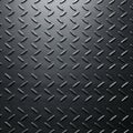 Dark steel diamond plate with a regular pattern of raised diamond-shaped bumps. The Royalty Free Stock Photo