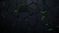 Dark steel mesh blends with green polygons, creating a sleek background. Perfect for modern tech design projects Royalty Free Stock Photo