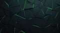 Dark steel mesh blends with green polygons, creating a sleek background. Perfect for modern tech design projects Royalty Free Stock Photo