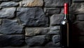 Dark stone backdrop with a bottle of red wine Royalty Free Stock Photo