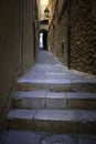 Dark stone stairs street
