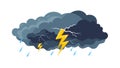 Dark Storm Cloud Lightning Thunder Vector, vector design Generative AI Royalty Free Stock Photo