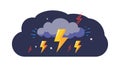 Dark Storm Cloud with Lightning Vector, vector design Generative AI Royalty Free Stock Photo