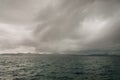 Dark storm clouds above the Adriatic Sea Royalty Free Stock Photo