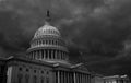 Dark storm clouds above the US Capitol in Washington DC