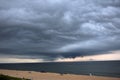 dark Storm clouds on the Atlantic Ocean