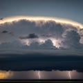 Anvil-shaped cloud formation, possibly a cumulonimbus, looms Royalty Free Stock Photo