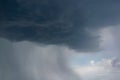 Dark storm clouds and gray gloomy clouds, a terrible natural phenomenon Royalty Free Stock Photo