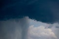 Dark storm clouds and gray gloomy clouds, a terrible natural phenomenon Royalty Free Stock Photo