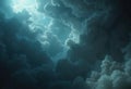 Dark storm clouds illuminated by heavenly light above Royalty Free Stock Photo