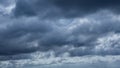 Dark storm clouds make the sky in black. Rain is coming soon. Nature background Royalty Free Stock Photo