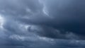 Dark storm clouds make the sky in black. Rain is coming soon. Nature background Royalty Free Stock Photo