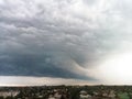 Dark storm clouds over the city Royalty Free Stock Photo