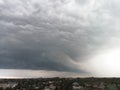 Dark storm clouds over city Royalty Free Stock Photo