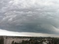 Dark storm clouds over the city Royalty Free Stock Photo