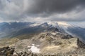 Dark storm clouds over mountain Grossvenediger and glacier, Hohe Tauern Alps, Austria Royalty Free Stock Photo