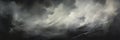 Dark Storm Clouds Over Ocean Painting. Sea and Thunderous Sky In Digital Artwork. Generative AI Royalty Free Stock Photo