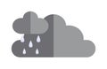 Dark storm clouds before rain dramatic cloudscape flat icon vector illustration.