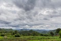 Dark storm clouds before rain over the mountains