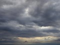 Dark storm clouds stretching towards the horizon Royalty Free Stock Photo