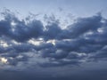 Dark storm clouds stretching towards the horizon Royalty Free Stock Photo