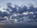 Dark storm clouds stretching towards the horizon Royalty Free Stock Photo