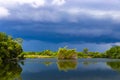 Dark storm clouds the tropical monsoon rain is coming Thailand Royalty Free Stock Photo